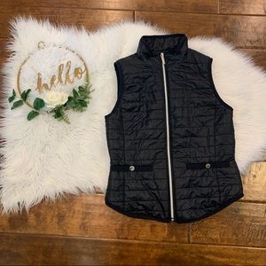 Michael Kors Women’s Vest Size XS Puffer Dark Blue Silver Buttons